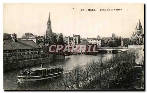 Cartes postales Metz Partie De La Moselle Bateau