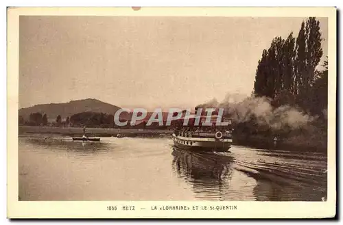 Cartes postales Metz La Lorraine Et Le St Quentin Bateau