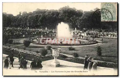 Cartes postales Versailles Les Parterres Le Jour Des Grandes Eaux