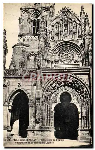 Cartes postales St Pere Sous Vezelay Collection de L&#39Eglise Sculptures de la Facade du Clocher