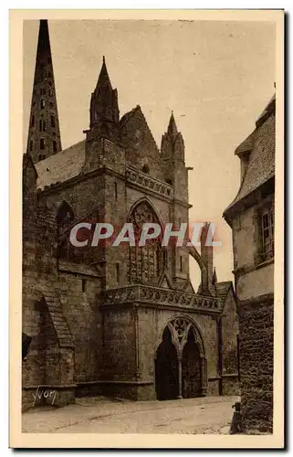 Ansichtskarte AK Treguier La Cathedrale Porche de L&#39ancienne Eglise
