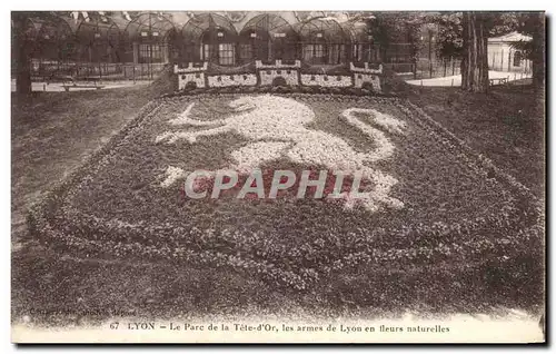 Cartes postales Lyon Le Parc de la Tete d&#39Or Les armes de Lyon en fleurs naturelles