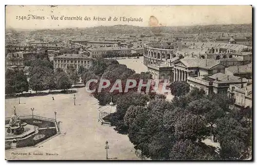 Cartes postales Nimes Vue d'ensemble des Arenes et de L'Esplanade