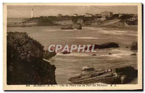 Cartes postales Biarritz Cote du Phare vue du port des Pecheurs