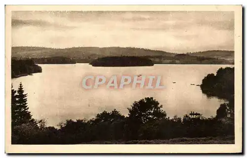 Ansichtskarte AK En Morvan Vue generale du Lac des Settons et des Iles Superficie