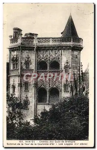 Cartes postales Nantes La Cathedrale des Ducs de Bretagne Sommet de la tour de la couronne d&#39or Les loggias