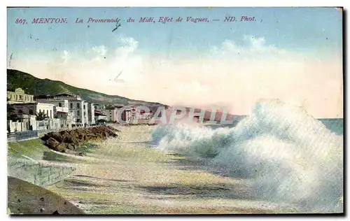 Cartes postales Menton La Promenade du Midi Effet de Vagues