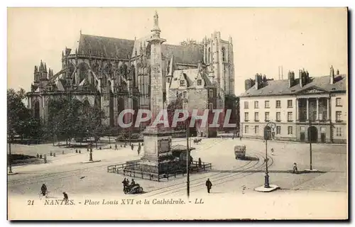 Ansichtskarte AK Nantes Place Louis XIV et la Cathedrale