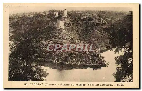 Cartes postales Crozant Ruines Du Chateau Vues Du Confluent
