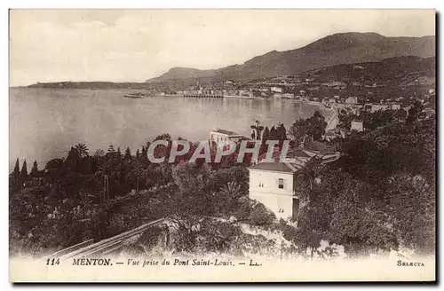 Ansichtskarte AK Menton Vue prise du Pont Saint Louis