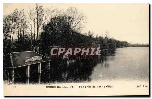 Cartes postales Bords du Loiret Vue prise du Pont d&#39Olivet Garage Paul Foret