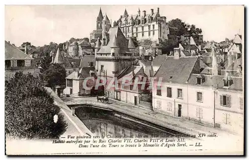 Ansichtskarte AK Loches Vue Generale vers le Chateau Royal