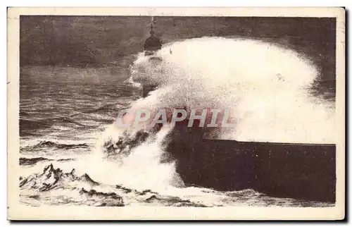 Cartes postales Dieppe Le Phare Un Jour De Tempete