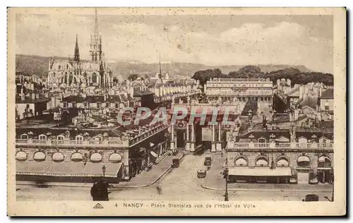 Cartes postales Nancy Place Stanislas vue de L&#39hotel de Ville