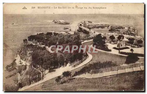 Ansichtskarte AK Biarritz Le Rocher de la Vierge vu du Semaphore