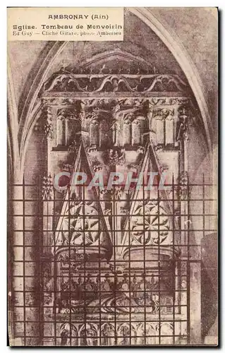 Cartes postales Ambronay Eglise Tombeu de Monvoisin