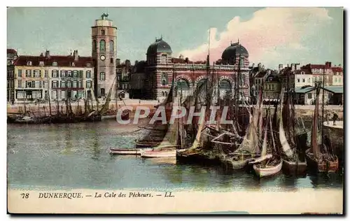 Ansichtskarte AK Dunkerque La Cale Des Pecheurs Bateaux