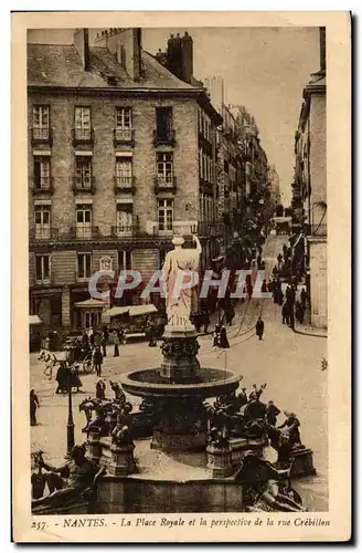 Ansichtskarte AK Nantes La Place Royale Et La Perspective De la Rue Crebillon