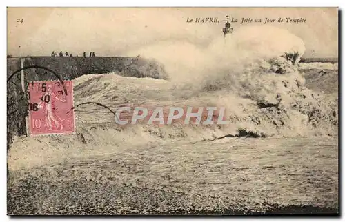 Cartes postales Le Havre La Jetee Un Jour De Tempete