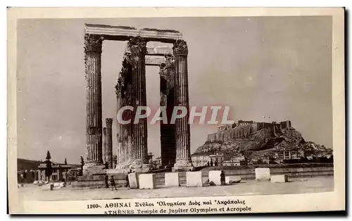 Cartes postales Athenes Temple de Jupiter Olympien et Acropole Grece