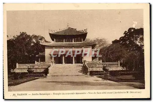 Cartes postales Saigon Janlin Botanique Temple du souvenir Annamite Vue de face cote ouest Vietnam