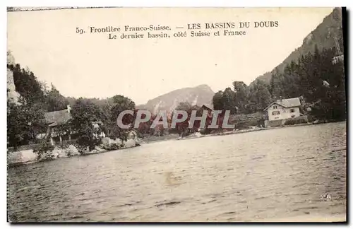 Cartes postales Frontiere Franco Suisse Les Bassins Du Doubs Le dernier bassin cote Suisse et France