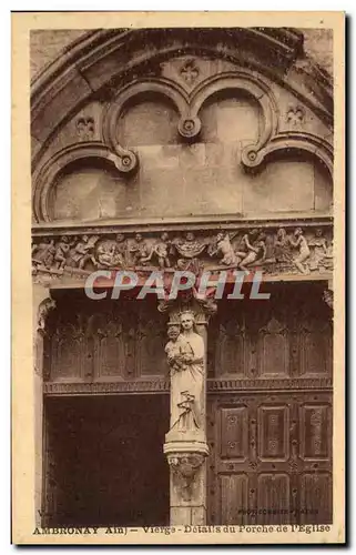 Cartes postales Ambronay Vierge Details du Porche de l&#39Eglise