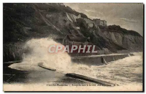 Ansichtskarte AK Biarritz Coup de mer a la cote des Basques