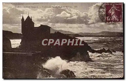 Ansichtskarte AK Biarritz Contre jour et le chateau basque