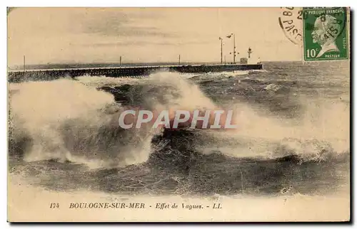 Cartes postales Boulogne sur Mer Effet de vagues