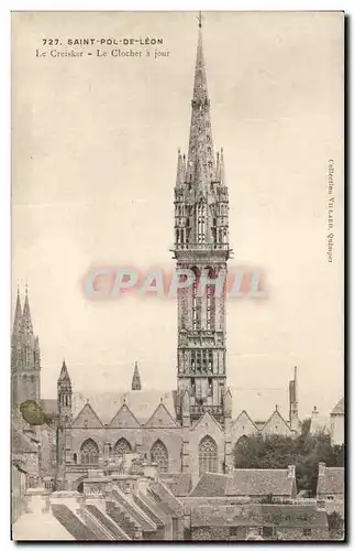 Cartes postales Saint pol de Leon le Cresiker Le clocher a jour