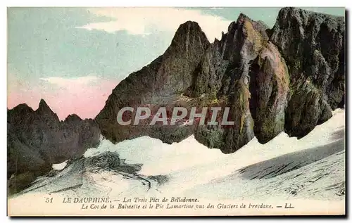 Ansichtskarte AK Le Dauphine Les Trois Pics de Belledonne Le Col de la Balmette et le pic Lamartine vus des glaci