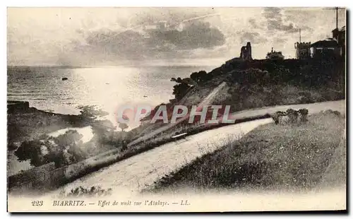 Ansichtskarte AK Biarritz Effet Du Nuit Sur L&#39Atalaye