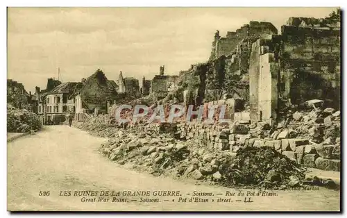 Cartes postales Les Ruines de la grande guerre soissons rue du pot d&#39etain Militaria