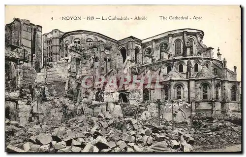 Cartes postales Noyon La Cathedrale Abside Militaria