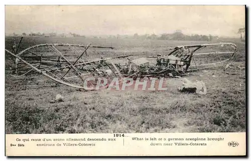 Cartes postales Ce Qui Reste d&#39un Allemand descendu aux environs de Villers Coterets Militaria