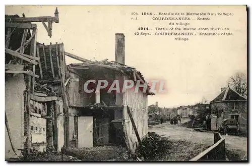 Cartes postales Bataille de la Marne Courdemanges Entree du village Militaria