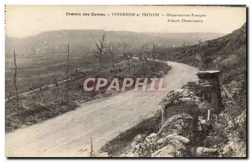 Cartes postales Chemin de Dames Vendresse et troyon Observatoires Francais Militaria