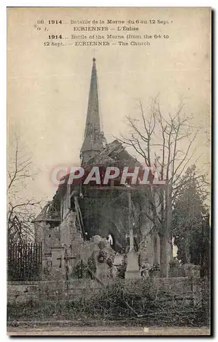 Ansichtskarte AK Bataille de la Marne Ecriennes l&#39Eglise Militaria