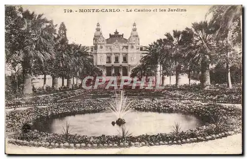 Cartes postales Monte Carlo Le casino et les Jardins