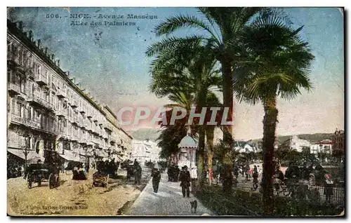 Cartes postales Nice Avenue Massena Allee Des palmiers