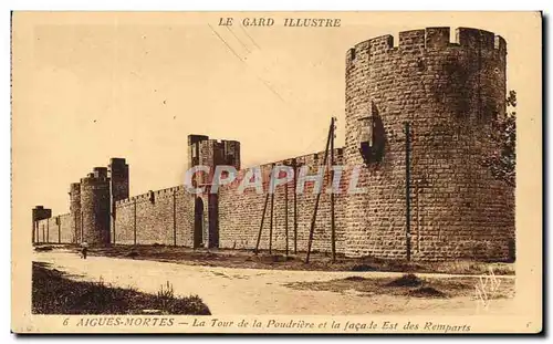 Ansichtskarte AK Le Gard Illustre Aigues Mortes La Tour de la Poudriere et la Faca le Est des Remparts