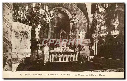 Ansichtskarte AK Paray le Monial Chapelle de la Visitation Le Choeur et Grille du Cloitre