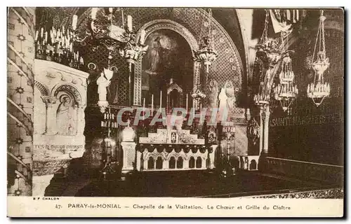 Cartes postales Paray le Monial Chapelle de la Visitation Le Choeur et Grille du Cloitre