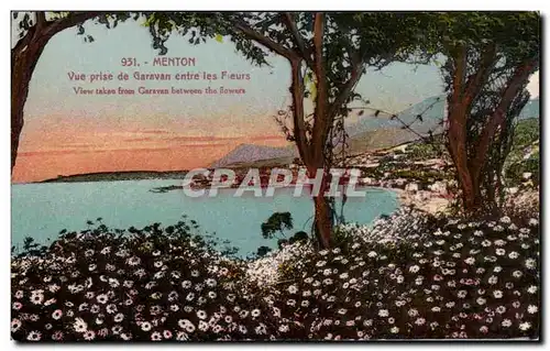 Cartes postales Menton Vue Prise de Garavan entre les Fleurs