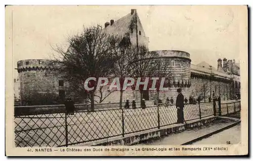 Cartes postales NantesLe Chateau das Ducs de Bretagne Le Grand Logis et les Remparts