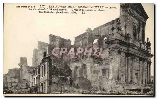 Cartes postales Les Ruines De la Grande Guerre Arras la Cathedrale Militaria