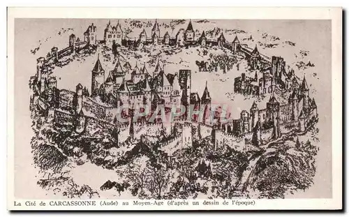 Cartes postales La Cite de Carcassonne au Moyen Age
