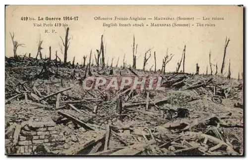 Ansichtskarte AK La Guerre Offensive Franco Anglaise Maurepas Les Ruines Militaria