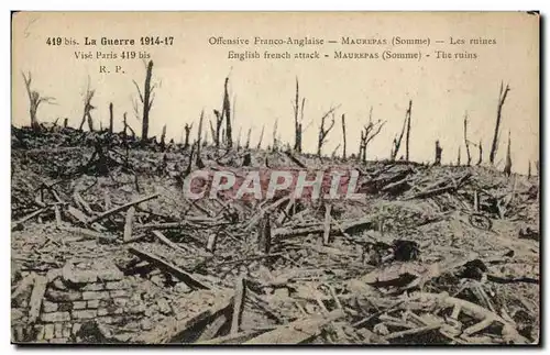 Cartes postales La Guerre Offensive Franco Anglaise Maurepas Les Ruines Militaria